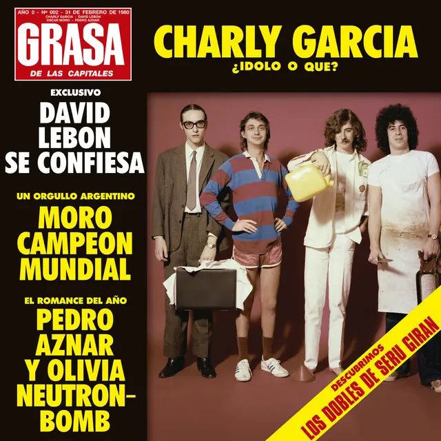 Tapa de Seru Giran, disco "La Grasa de las Capitales".
Nota: Charly y la dictadura.